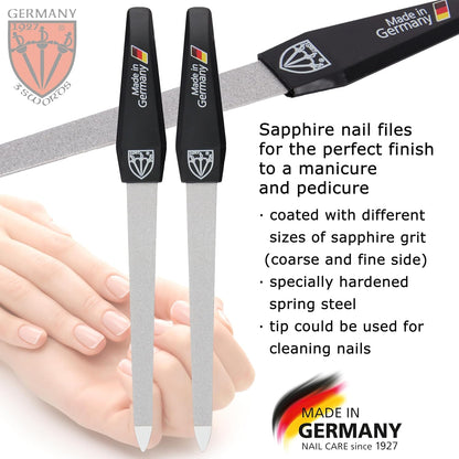 - Sapphire Metal Nail File Set 2 Pieces with 1 Piece 3-Way Nail Buffer – Nail Care Made in Solingen/Germany