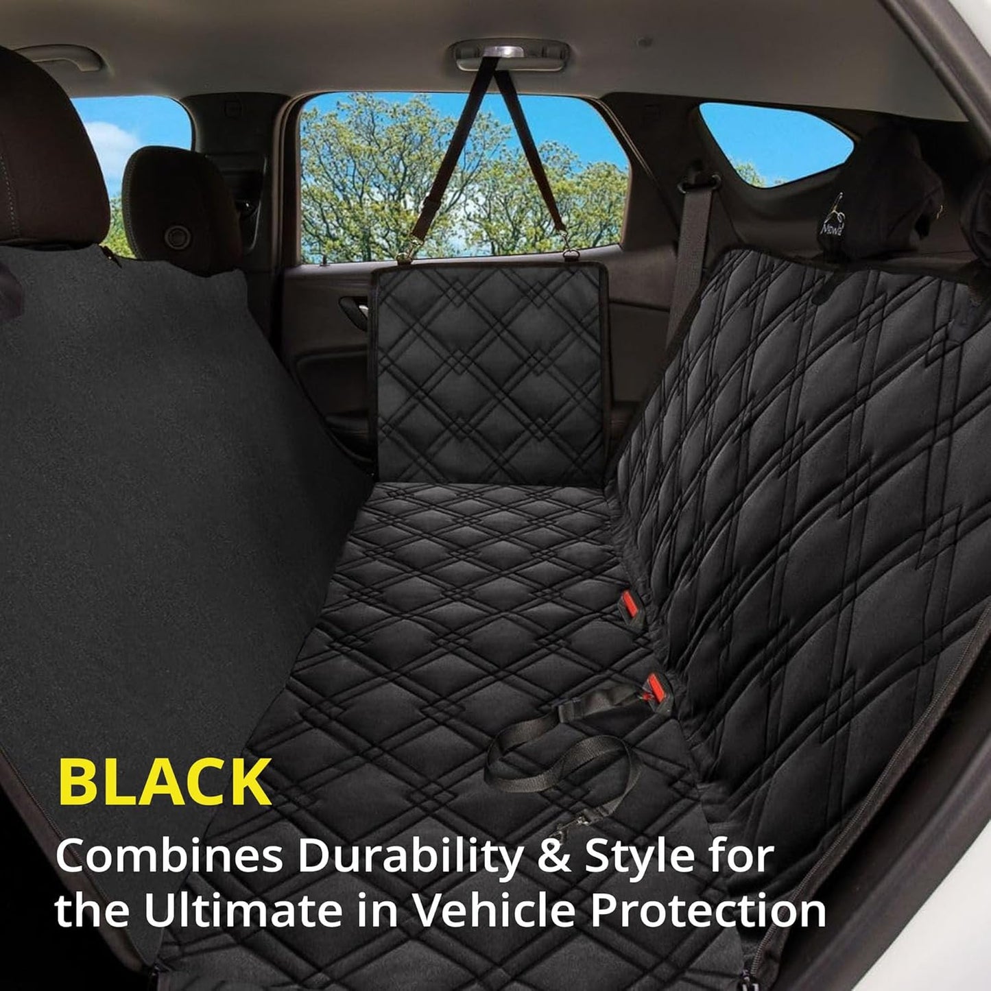 Dog Car Seat Cover, Heavy Duty Dog Seat Cover for Back Seat, Extra Padded Non-Slip Dog Hammock, Water-Resistant Back Seat Protector for Cars Trucks and Suvs (58" W X 54" L)