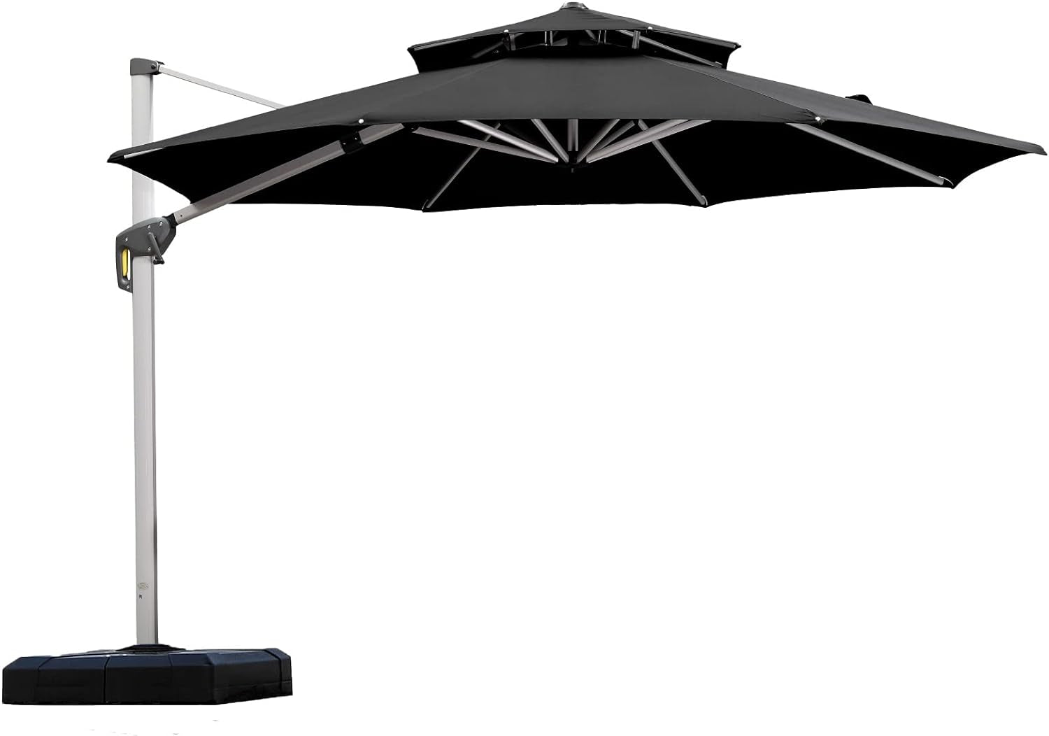 11 Feet Patio Umbrella Outdoor round Umbrella Large Cantilever Umbrella Windproof Offset Umbrella Heavy Duty Sun outside Umbrella for Patio, Black