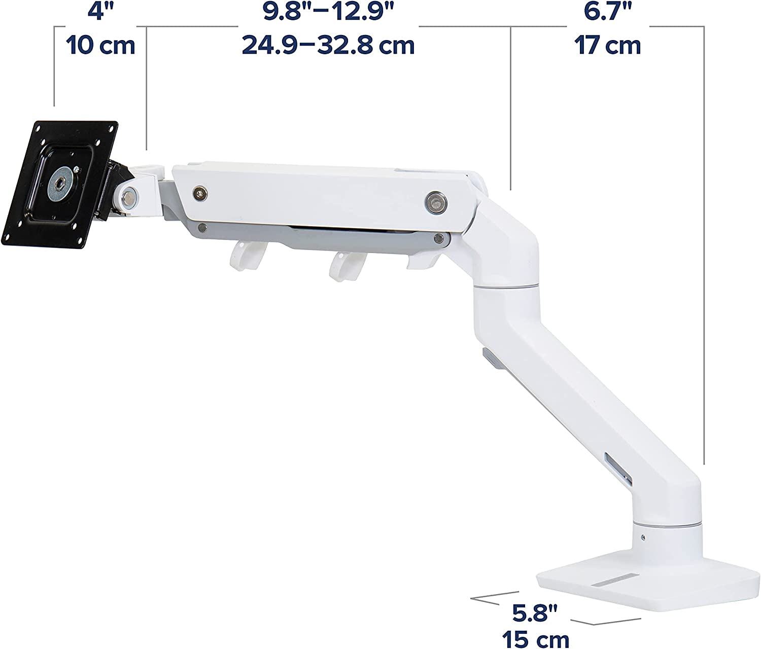 – HX HD Premium Heavy Duty Gaming Monitor Arm, Single Monitor Desk Mount – for 1000R Curved Ultrawide Monitors up to 49 Inches, 28 to 42 Lbs, VESA 75X75Mm or 100X100Mm – HD Pivot, White