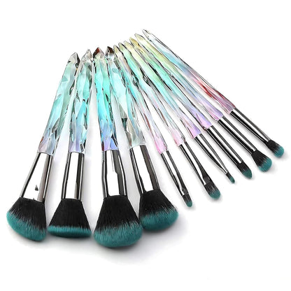 Makeup Brushes Set, 10PCS Crystal Makeup Brushes Premium Synthetic Powder Foundation Concealer Eye Shadow Brush, Professional Face Eye Make up Brushes for Girls Women