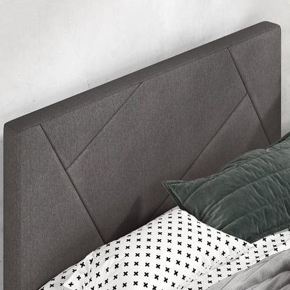 Judy Upholstered Platform Bed Frame, Mattress Foundation, Wood Slat Support, No Box Spring Needed, Easy Assembly, Queen