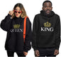 King & Queen Matching Couple Hoodie Set Valentine'S Day Gift His & Hers Women Hoodie Women Small/Men Large,Black