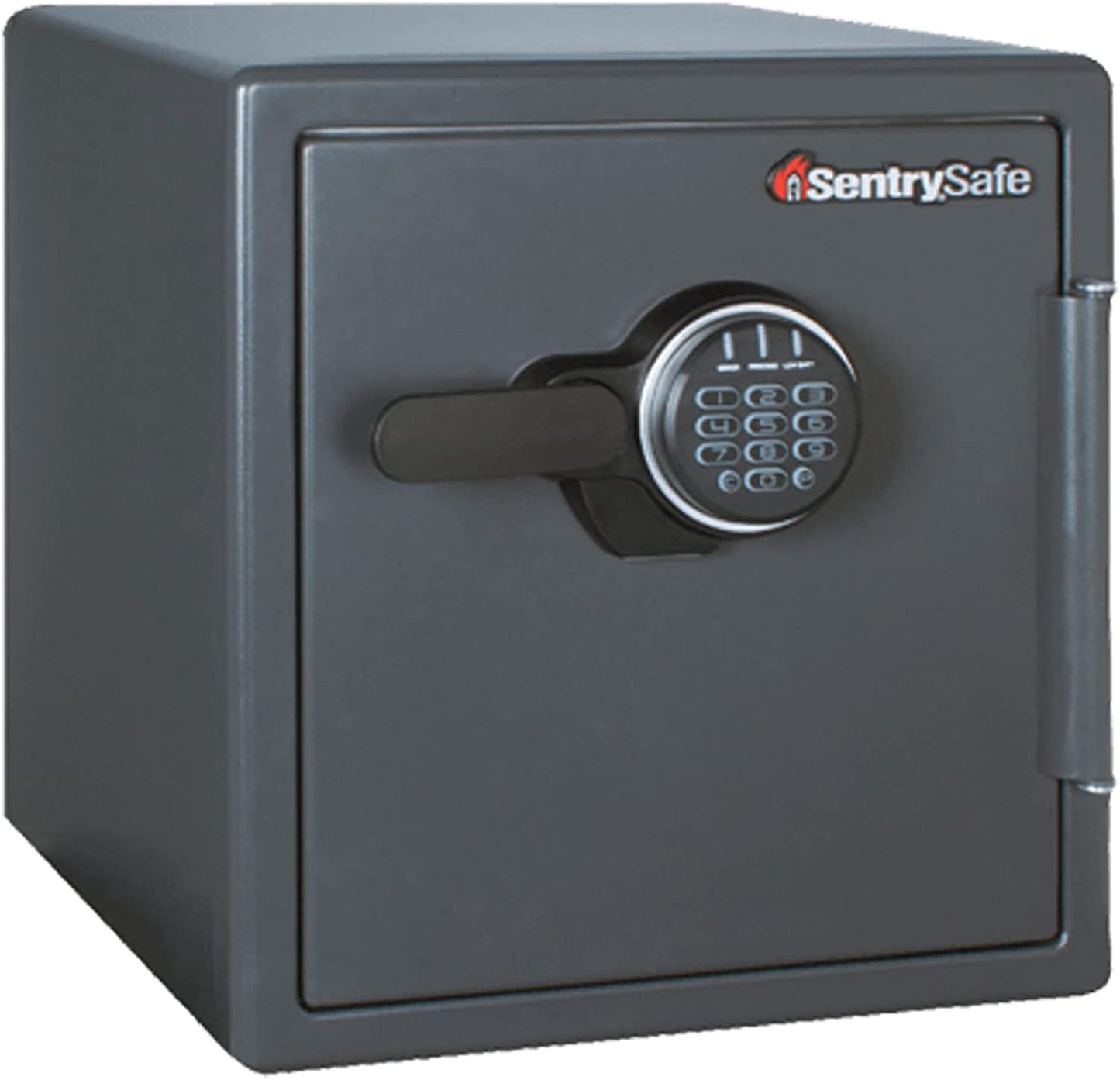 Black Fireproof Safe with Digital Push Button Keypad, Home Safe for Money, Documents, and Other Valuables, 1.23 Cubic Feet, SF123ES