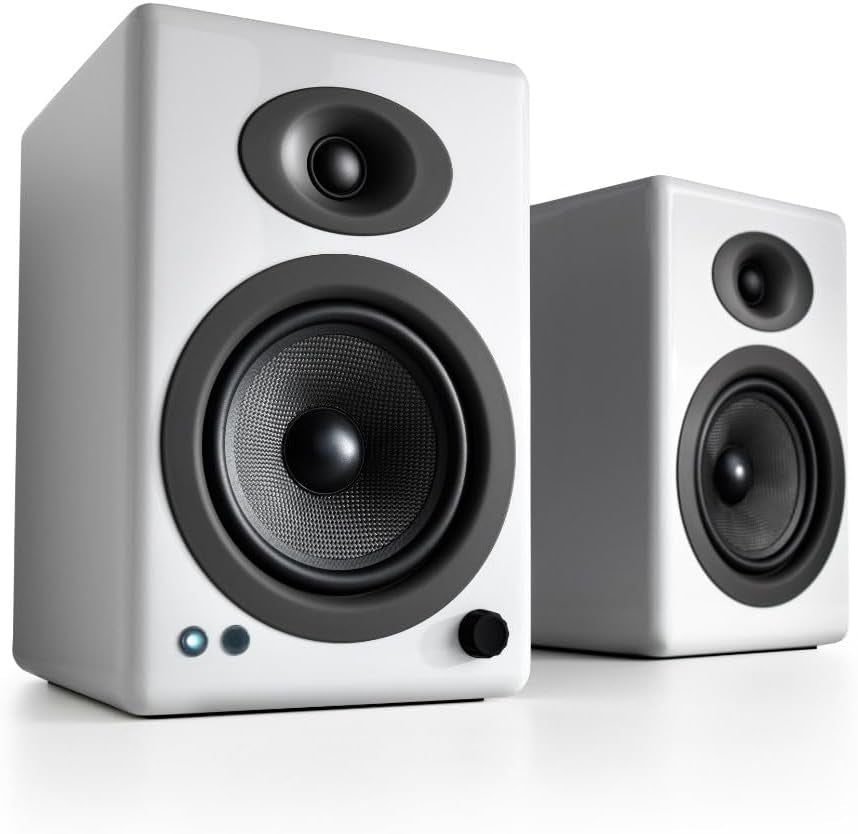 A5 Powered Bookshelf Speakers - Premium 150W Stereo Speakers for Music, Gaming, Turntables, Home Theater Systems - Powerful Studio Monitors